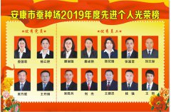 安康市蠶種場(chǎng)2019年度先進(jìn)個(gè)人光榮榜